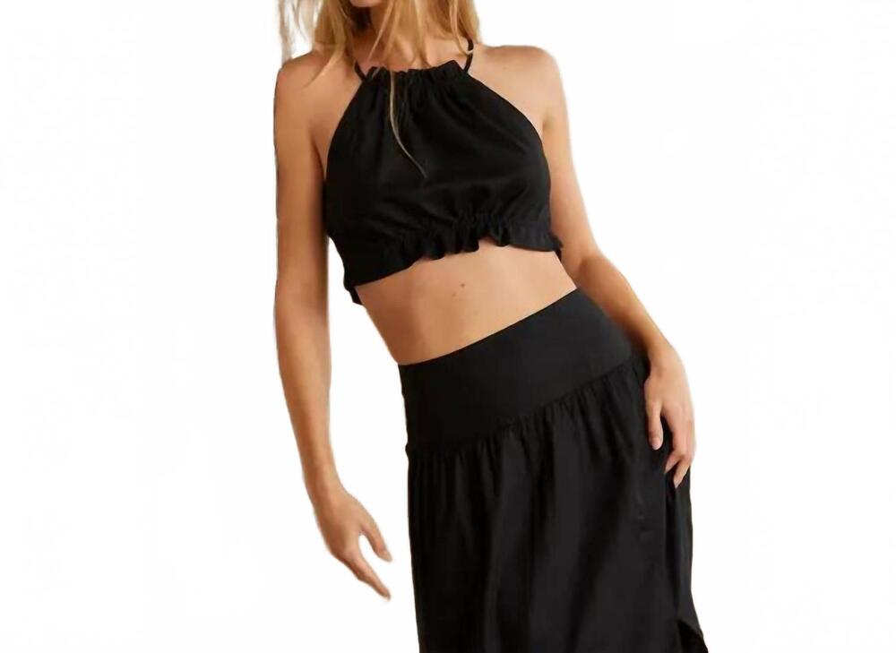 NEW CRESCENT halter top and skirt in black